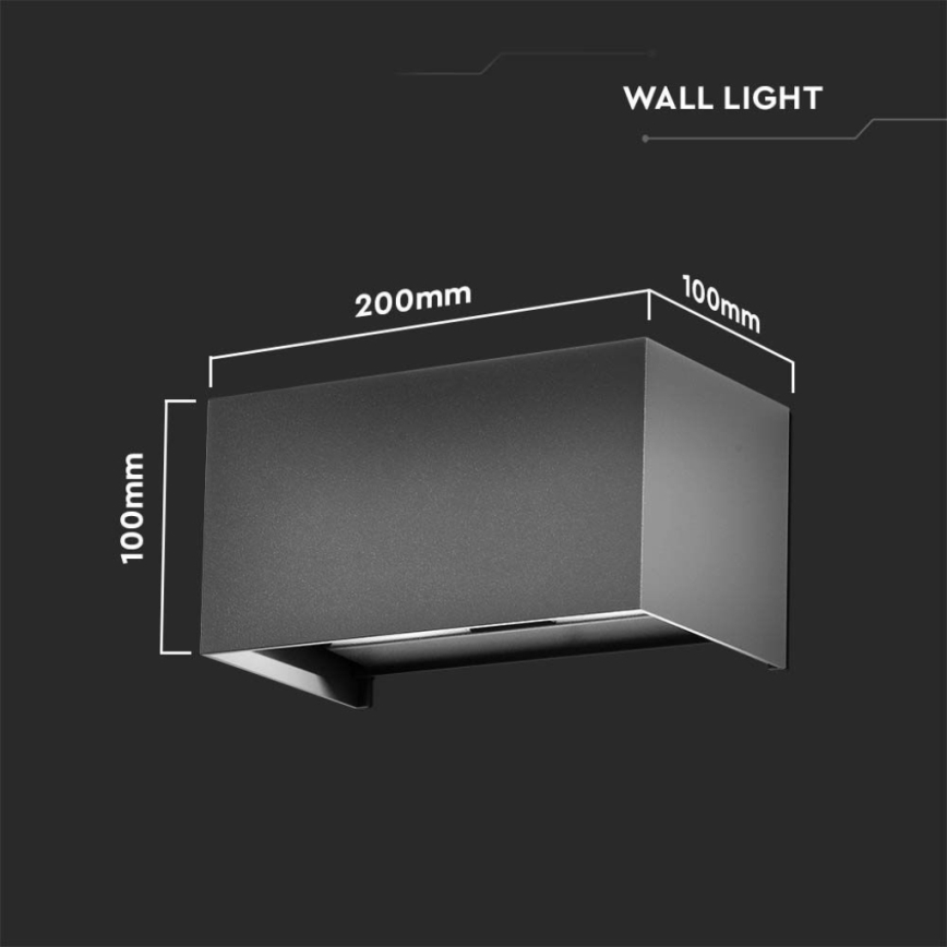 LED ulkoseinävalaisin LED/24W/230V 4000K IP65 antrasiitti