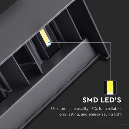 LED-ulkoseinävalaisin LED/24W/230V 4000K IP65 musta