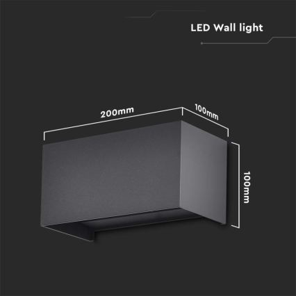 LED-ulkoseinävalaisin LED/24W/230V 4000K IP65 musta