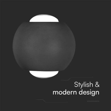 LED-ulkoseinävalaisin LED/2W/230V 3000K IP54 musta