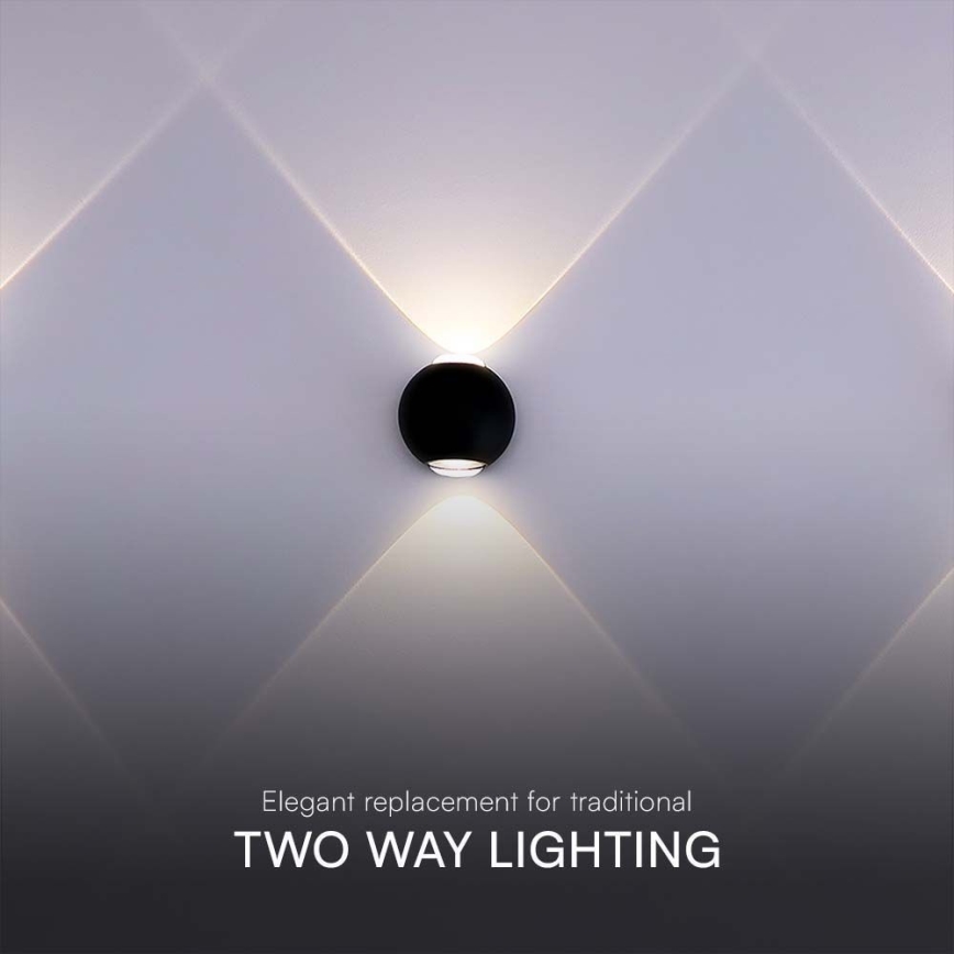 LED-ulkoseinävalaisin LED/2W/230V 4000K IP54 musta