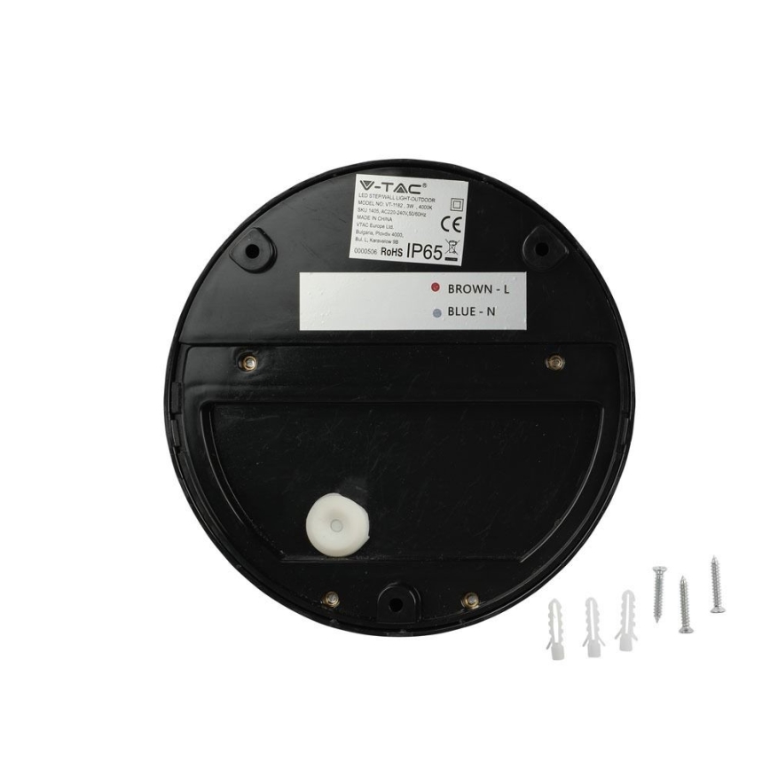 LED-ulkoseinävalaisin LED/3W/230V 4000K IP65 musta