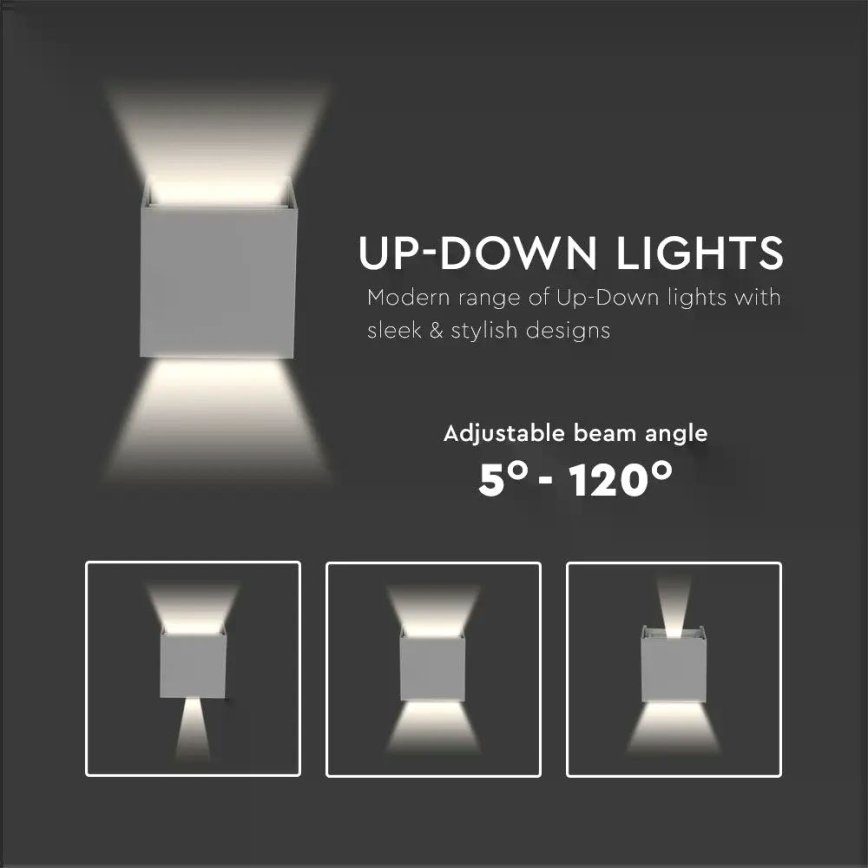 LED ulkoseinävalaisin LED/5W/230V 4000K IP65 harmaa