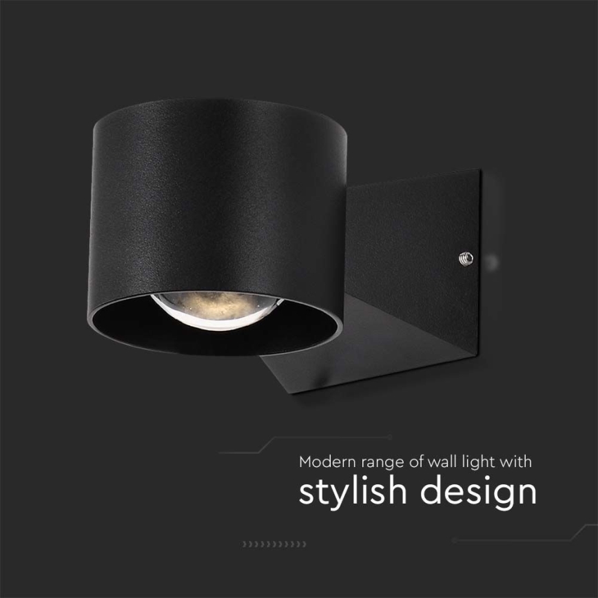 LED-ulkoseinävalaisin LED/5W/230V 4000K IP65 musta