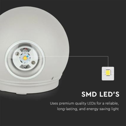 LED-ulkoseinävalaisin LED/6W/230V 3000K IP65 harmaa