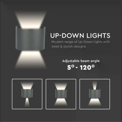 LED ulkoseinävalaisin LED/6W/230V 4000K IP65 musta