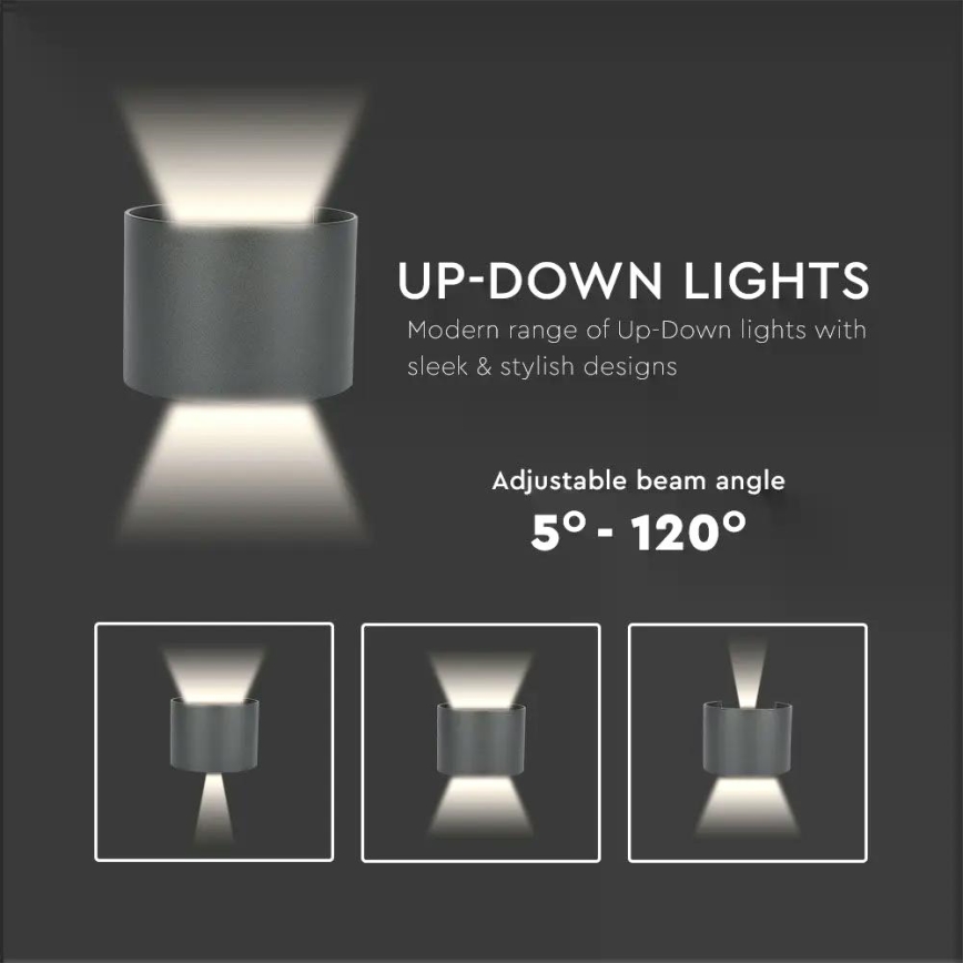 LED ulkoseinävalaisin LED/6W/230V 4000K IP65 musta