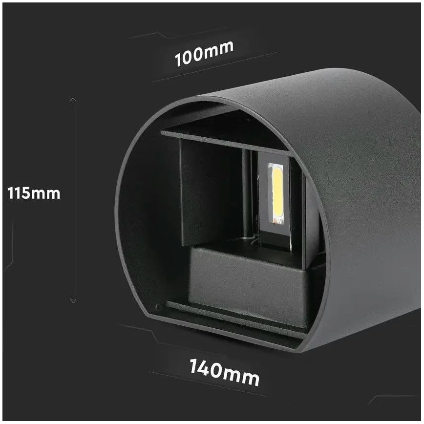 LED ulkoseinävalaisin LED/6W/230V 4000K IP65 musta