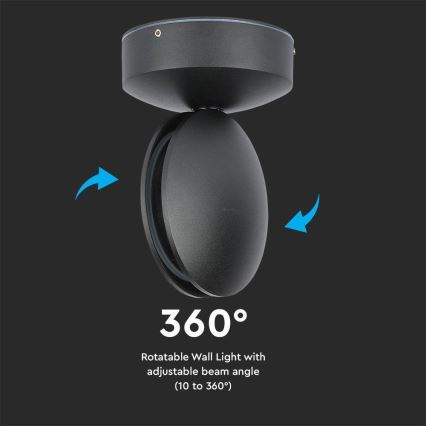 LED Ulkotila wall flexible kevyt LED/7W/230V 4000K IP65 musta