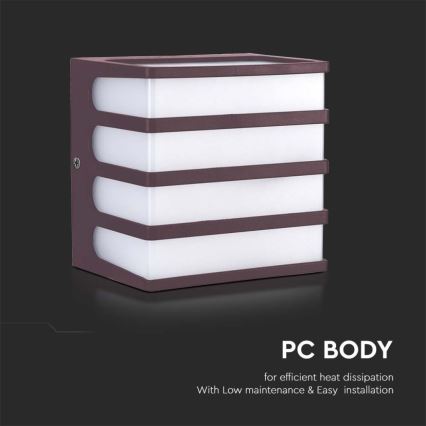 LED-ulkoseinävalaisin LED/8W/230V IP65 3000K ruskea