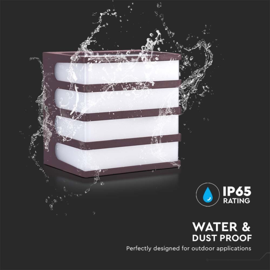 LED-ulkoseinävalaisin LED/8W/230V IP65 3000K ruskea