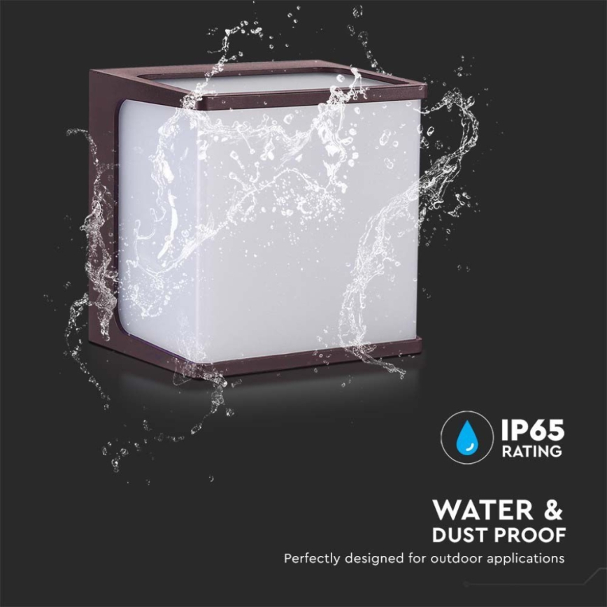 LED-ulkoseinävalaisin LED/8W/230V IP65 4000K ruskea