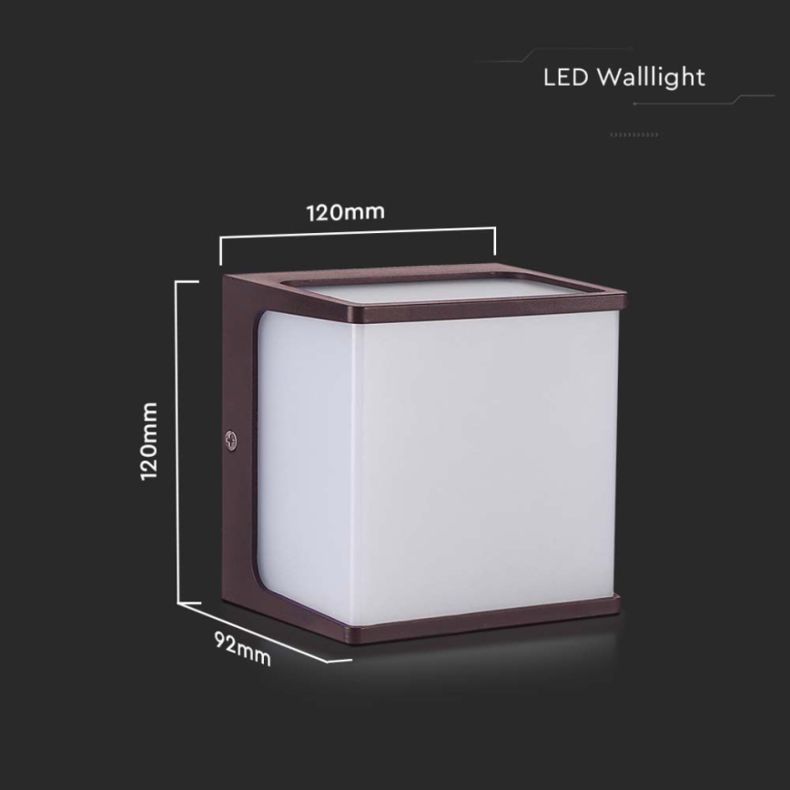 LED-ulkoseinävalaisin LED/8W/230V IP65 4000K ruskea