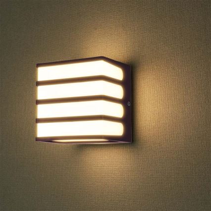 LED-ulkoseinävalaisin LED/8W/230V IP65 4000K ruskea