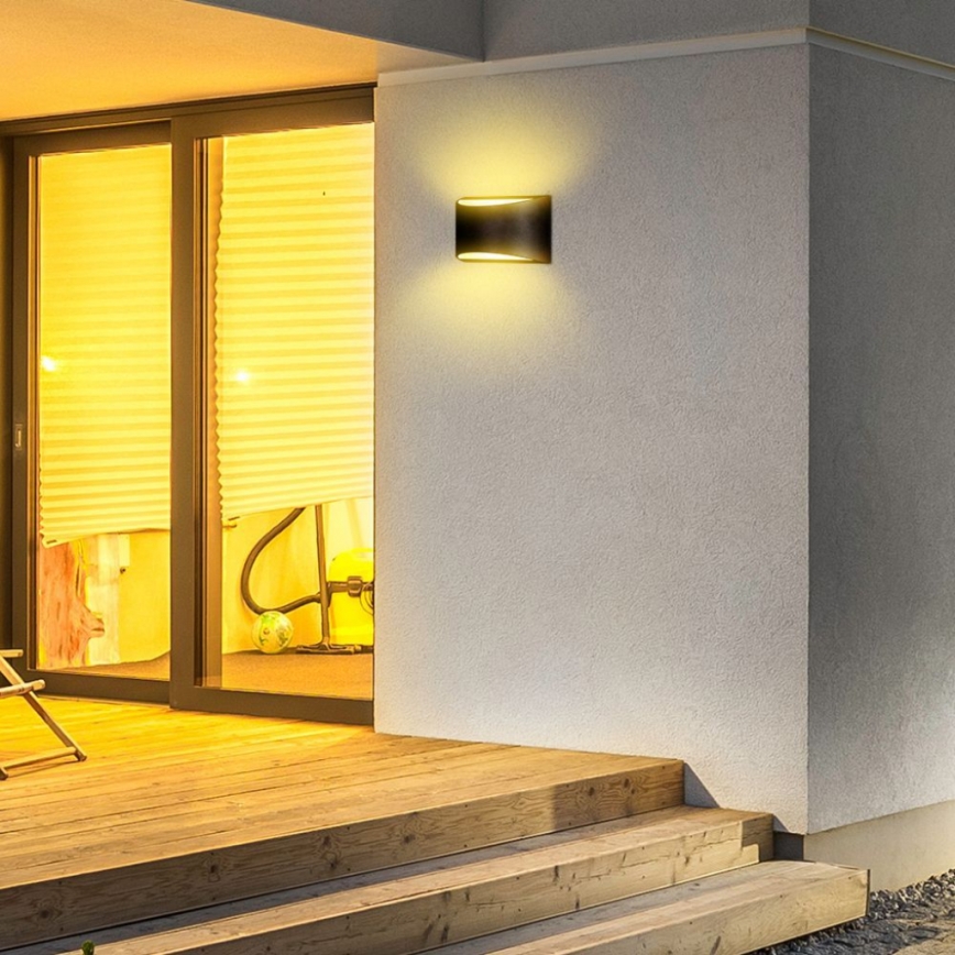 LED-ulkoseinävalaisin LED/9W/230V 4000K IP54 musta