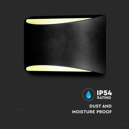 LED-ulkoseinävalaisin LED/9W/230V 4000K IP54 musta