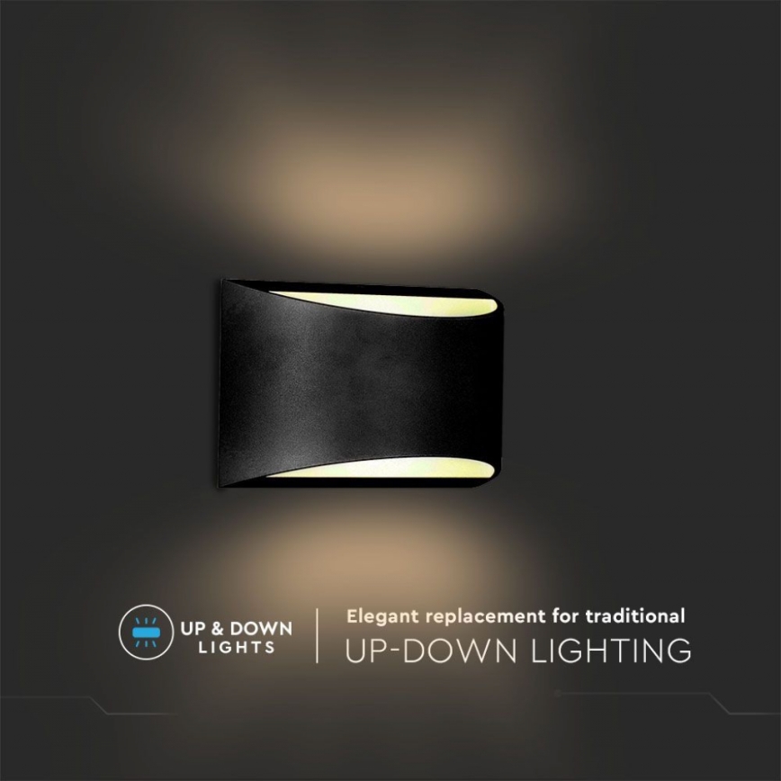 LED-ulkoseinävalaisin LED/9W/230V 4000K IP54 musta