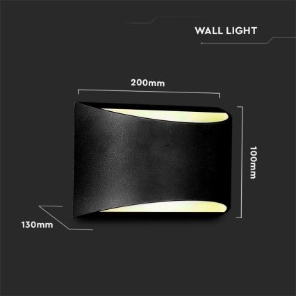 LED-ulkoseinävalaisin LED/9W/230V 4000K IP54 musta