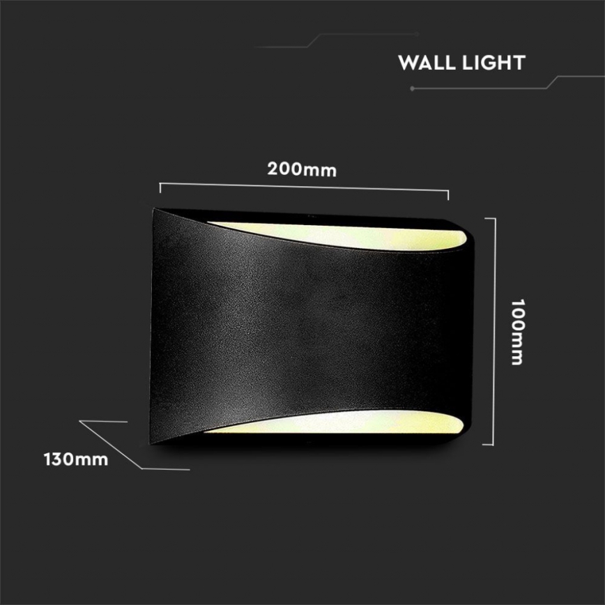 LED-ulkoseinävalaisin LED/9W/230V 4000K IP54 musta