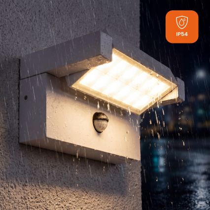 LED ulkoseinävalaisin liiketunnistimella ja hämäräkytkimellä LED/25W/230V 3000/4000/6500K IP54 valkoinen
