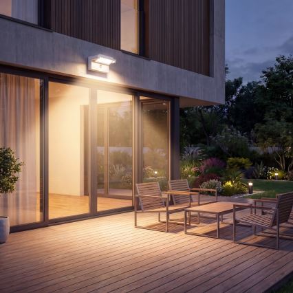 LED ulkoseinävalaisin liiketunnistimella ja hämäräkytkimellä LED/25W/230V 3000/4000/6500K IP54 valkoinen