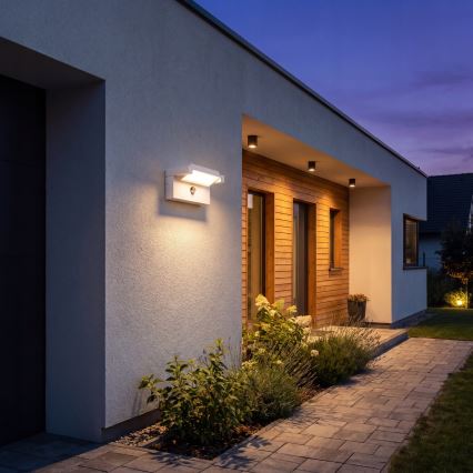LED ulkoseinävalaisin liiketunnistimella ja hämäräkytkimellä LED/25W/230V 3000/4000/6500K IP54 valkoinen
