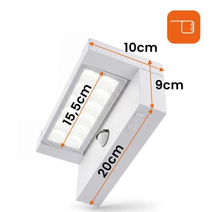 LED ulkoseinävalaisin liiketunnistimella ja hämäräkytkimellä LED/25W/230V 3000/4000/6500K IP54 valkoinen