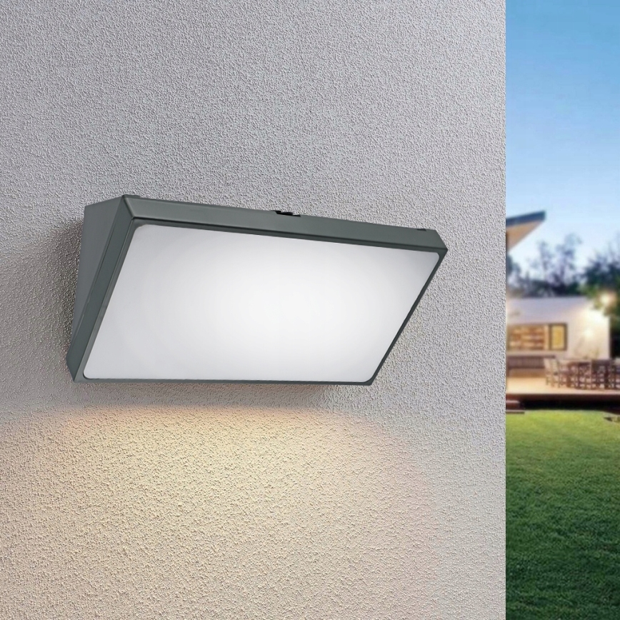 LED-ulkovalaisin liiketunnistimella LED/20W/230V IP65 harmaa