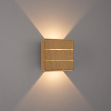 LED-ulkoseinävalaisin LUXLINE LED/6W/230V 3000K IP54 tammi