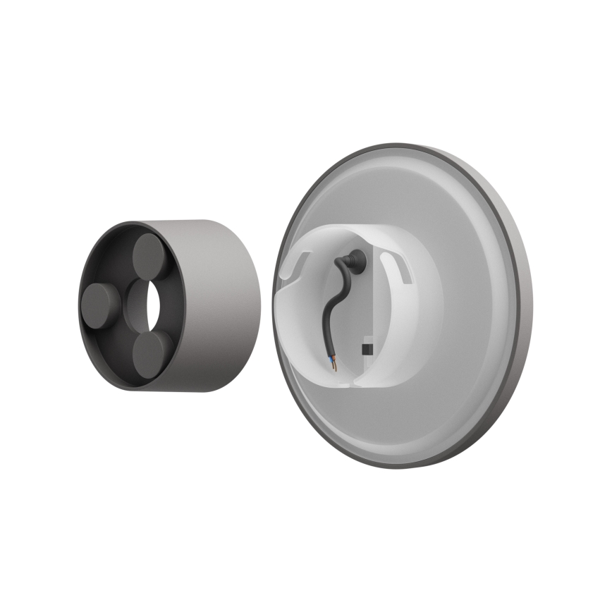 LED-ulkoseinävalaisin PIATTA LED/12W/230V 3000/4000/6000K halkaisija 18 cm IP44 harmaa