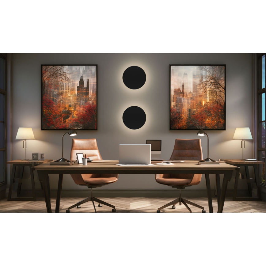 LED-ulkoseinävalaisin PIATTA LED/12W/230V 3000/4000/6000K halkaisija 18 cm IP44 musta