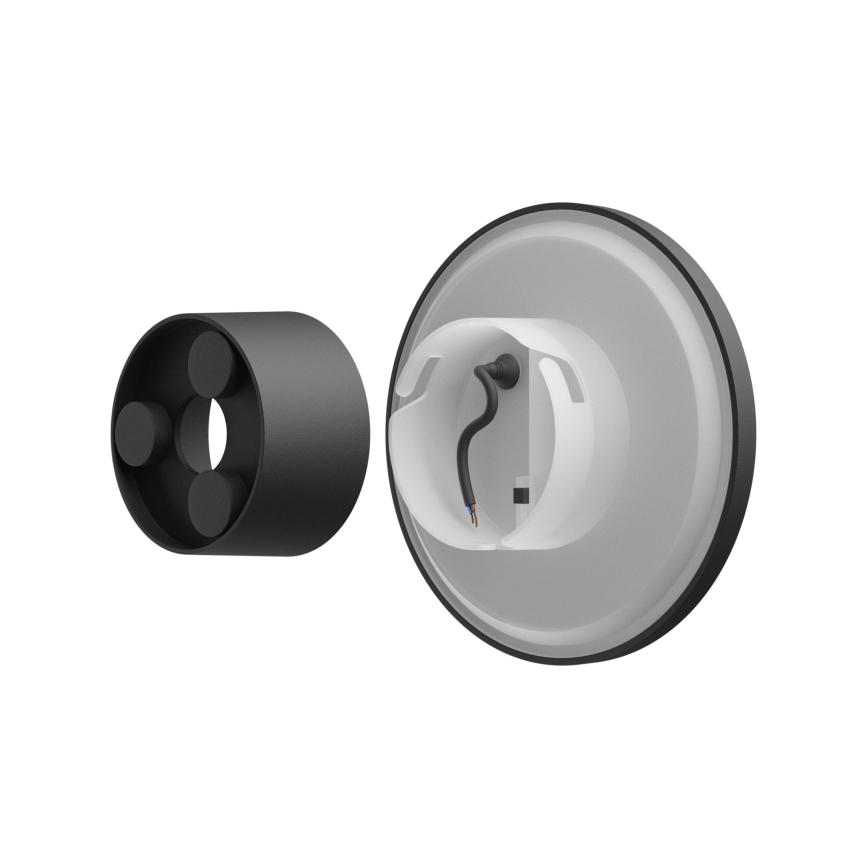 LED-ulkoseinävalaisin PIATTA LED/12W/230V 3000/4000/6000K halkaisija 18 cm IP44 musta