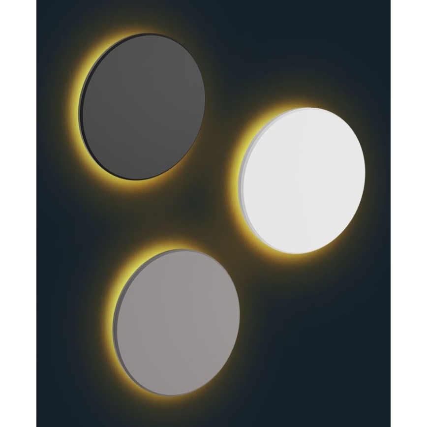 LED-ulkoseinävalaisin PIATTA LED/18W/230V 3000/4000/6000K halkaisija 25 cm IP44 harmaa