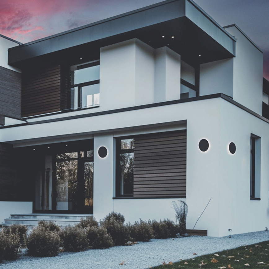 LED-ulkoseinävalaisin PIATTA LED/18W/230V 3000/4000/6000K halkaisija 25 cm IP44 musta