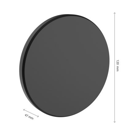 LED Ulkoseinävalaisin PIATTA LED/9W/230V 3000/4000/6000K Ø 12 cm IP44 musta