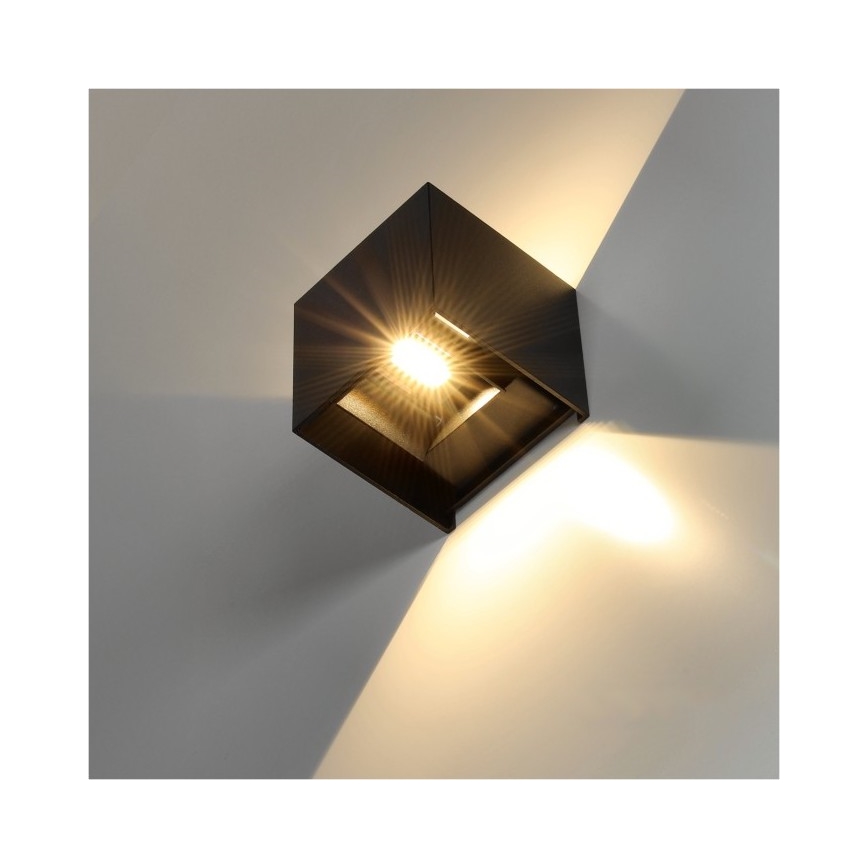 LED-ulkoseinävalaisin QUERK 2xLED/3W/230V 3000K IP54 musta