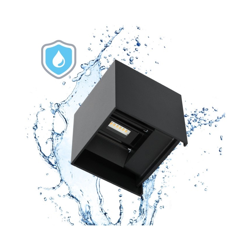 LED-ulkoseinävalaisin QUERK 2xLED/3W/230V 3000K IP54 musta