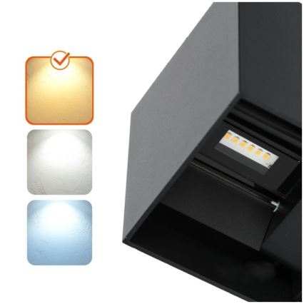 LED-ulkoseinävalaisin QUERK 2xLED/3W/230V 3000K IP54 musta