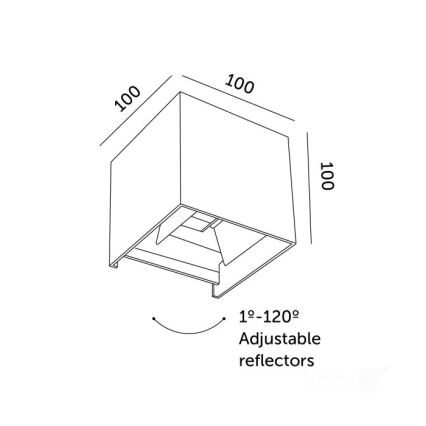 LED-ulkoseinävalaisin QUERK 2xLED/3W/230V 3000K IP54 musta