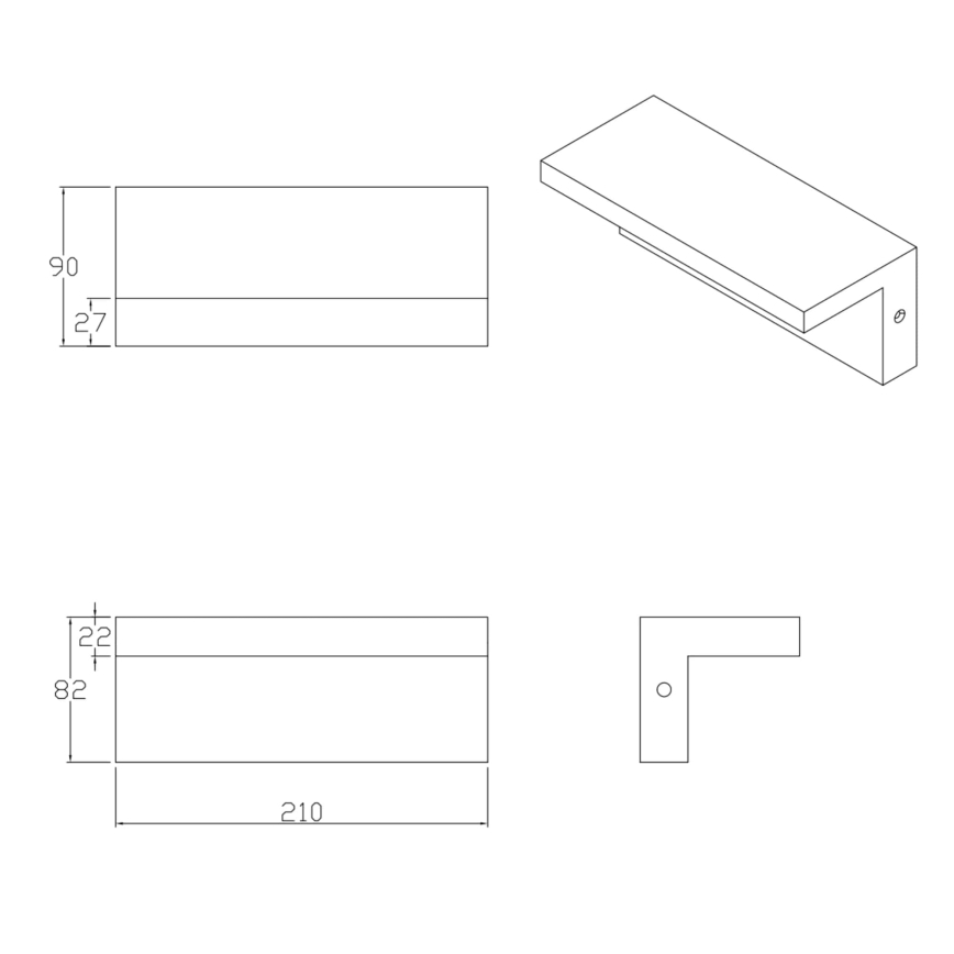LED-ulkoseinävalaisin TESA LED/10W/230V IP54 musta