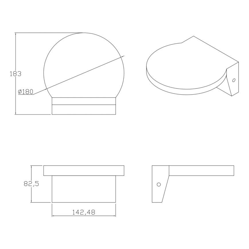 LED-ulkoseinävalaisin TESA LED/10W/230V IP54 musta