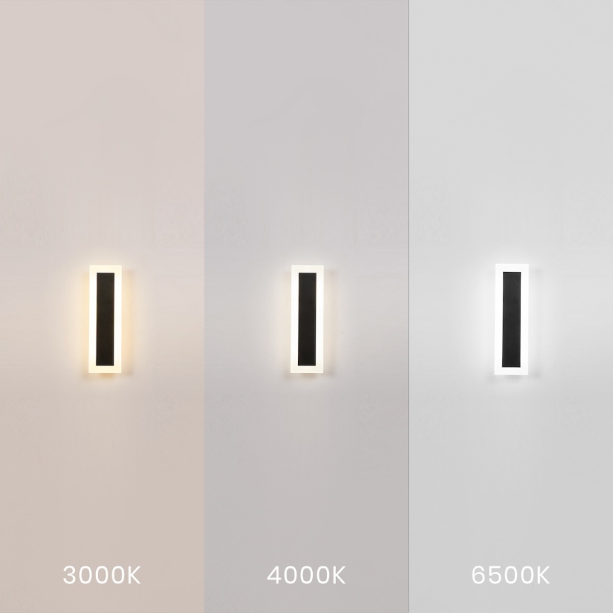 LED-ulkoseinävalaisin WOW LED/10W/230V 3000/4000/6500K 30 cm IP54 musta