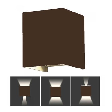 LED Ulkoseinävalo LED/11W/230V 3000K IP65 ruskea