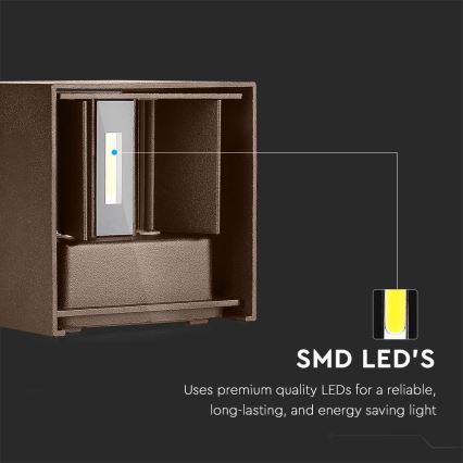 LED Ulkoseinävalo LED/11W/230V 3000K IP65 ruskea