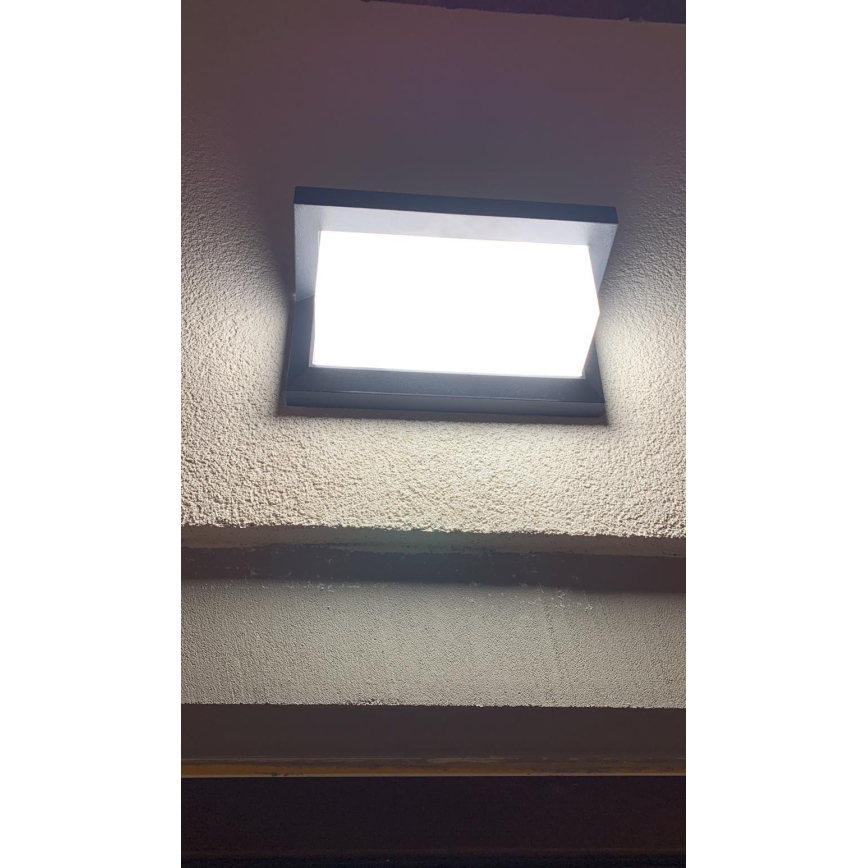 LED Ulkoseinävalo sensorilla LED/12W/230V IP54 musta