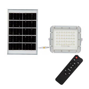 LED Ulkotila himmennettävä aurinko valonheitin LED/10W/3,2V IP65 6400K 6000 mAh valkoinen + kauko-ohjaus