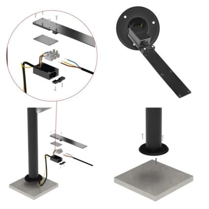 LED Ulkotila joustava lamppu NIKA LED/12,5W/230V IP44 80 cm