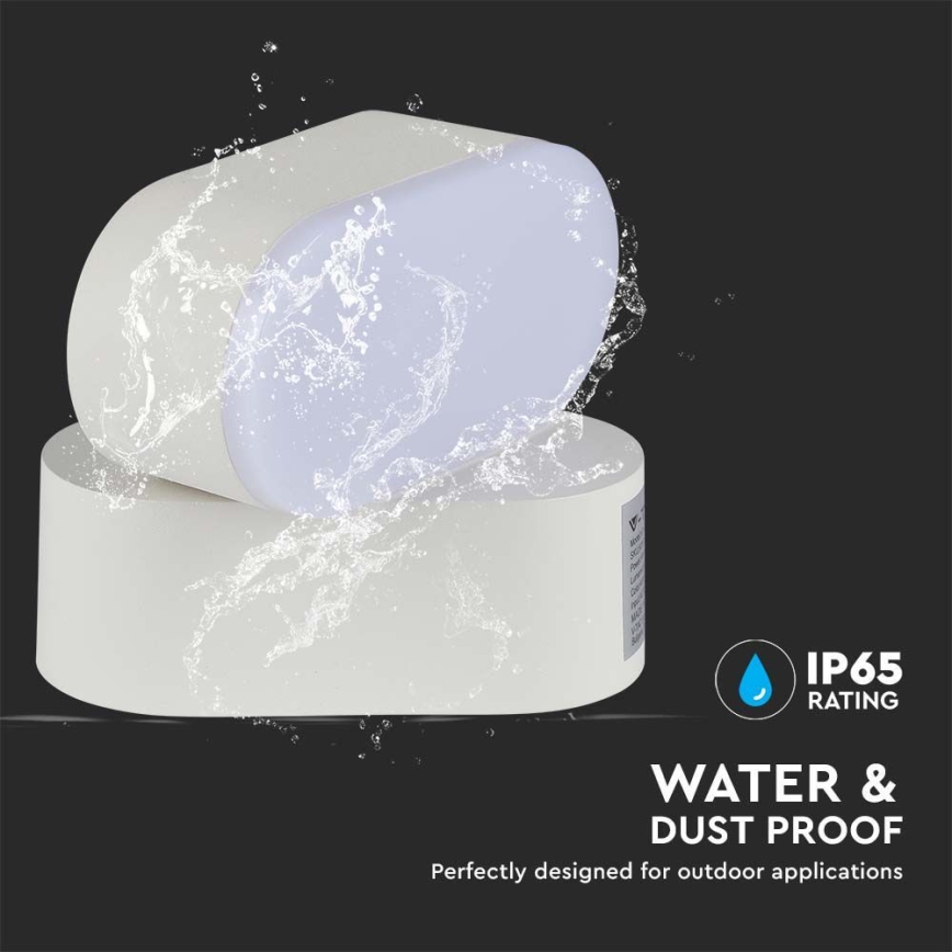 LED Ulkotila joustava seinävalaisin LED/5W/230V 3000K IP65 valkoinen