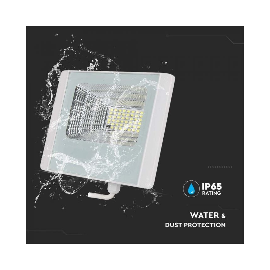 LED Ulkokäyttöön tarkoitettu aurinkokennovalo LED/12W/3,2V IP65 4000K 5000 mAh + kaukosäädin