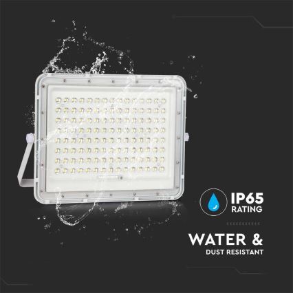 LED Ulkovalaisin aurinkokennolla LED/20W/3,2V 4000K valkoinen IP65 + kaukosäädin